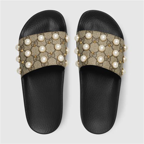 gucci pearl slides|gucci slides outlet.